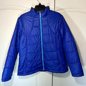 Free Country Jacket Womens XL Blue Puffer Nylon Shell Polyester Fleece Down Coat